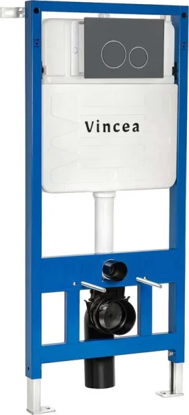 Система инсталляции для унитазов Vincea VIS-601, с кнопкой смыва VFP-005GM вороненая сталь Sancos — Оригинал