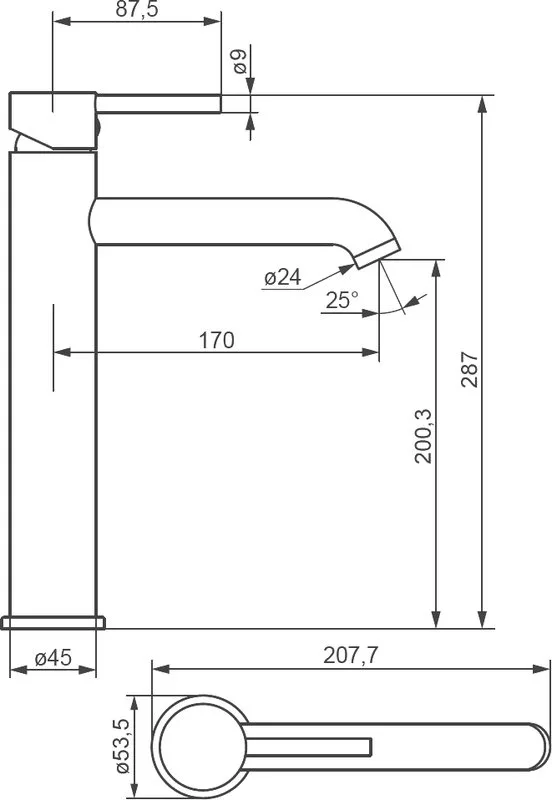 Смеситель для раковины Damixa Scandinavian Pure 360250000 хром Sancos — официальный сайт