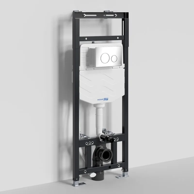 Система инсталляции для унитазов Wasserkraft Alme 15TLT.010.ME.CH02, с кнопкой смыва хром Sancos — официальный сайт