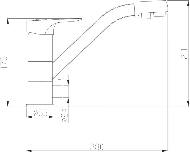 Смеситель для кухни Steel Hammer SH 321 BLACK BR Sancos — официальный сайт