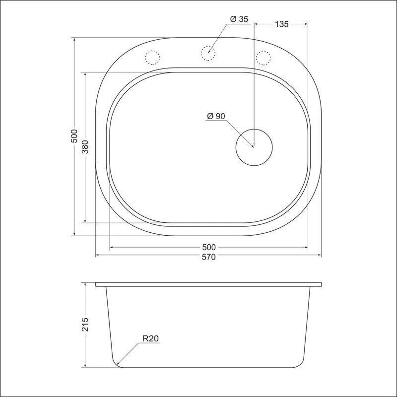 Мойка кухонная Emar Quartz EMQ-1570.C Оникс Sancos — официальный сайт