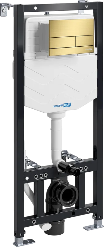 Система инсталляции для унитазов Wasserkraft Aller 10TLT.010.ME.MG04, с кнопкой смыва матовое золото Sancos — официальный сайт