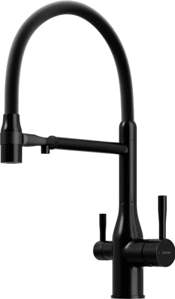 Смеситель для кухни Sancos Garda SC4009MB с гибким изливом, матовый черный Sancos — Оригинал