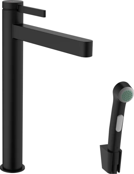 Смеситель для раковины Hansgrohe Finoris 260 76220670 с гигиеническим душем, матовый черный Sancos — Оригинал