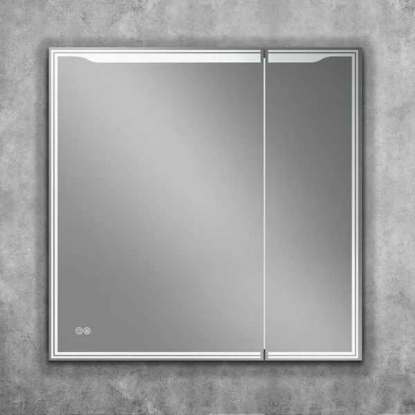 Зеркало-шкаф Art&Max Merano 80х80 L белое, с LED-подсветкой, 6000К Sancos — Оригинал