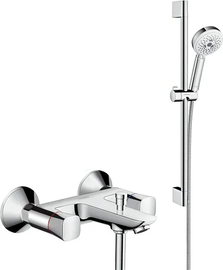 Смеситель для ванны с душем Hansgrohe Logis 71243000, + Душевой гарнитур Hansgrohe Crometta 100 Mult Sancos — Оригинал