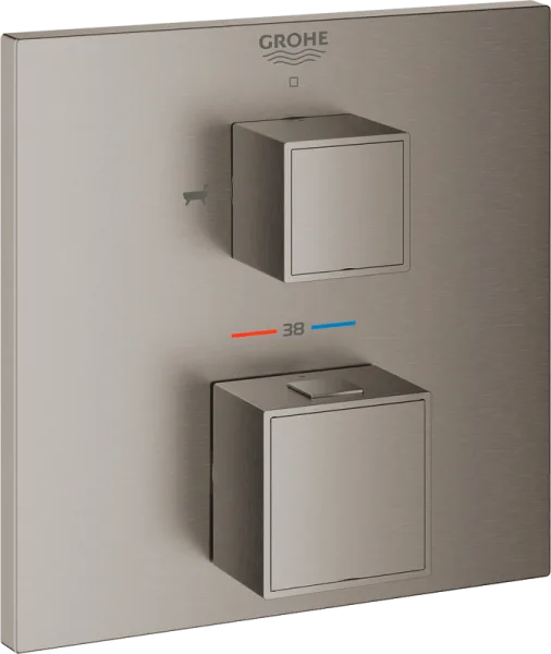 Термостатический смеситель встраиваемый Grohe Grohtherm Cube 24155AL0 для ванны с душем, темный граф Sancos — Оригинал