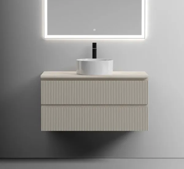 Тумба с раковиной Sancos Snob T 100 см, beige soft, столешница бежевая, раковина CN6032 Sancos — Оригинал