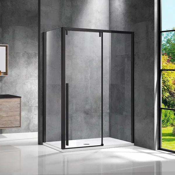 Душевой уголок Vincea Lugano VSR-1L8013CLB-1 130х80 см, профиль черный Sancos — Оригинал