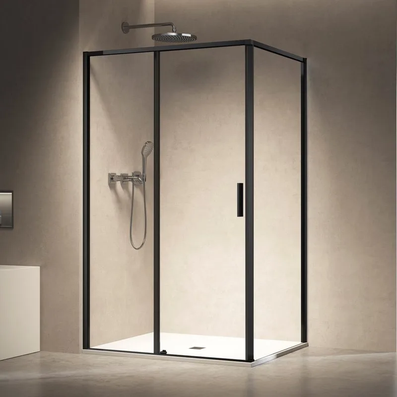 Душевой уголок Vincea Slim VSR-6SL8011CLB 110х80 см, профиль матовый черный, стекло прозрачное Sancos — официальный сайт