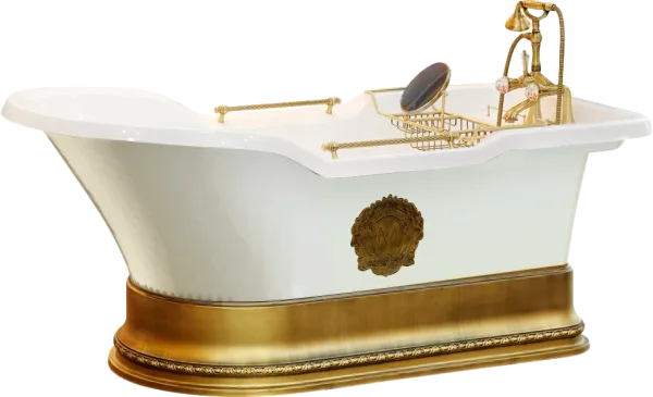 Ванна из искусственного камня Migliore Impero 25809 180x85 см, отдельностоящая, белая, с ручками, со Sancos — Оригинал
