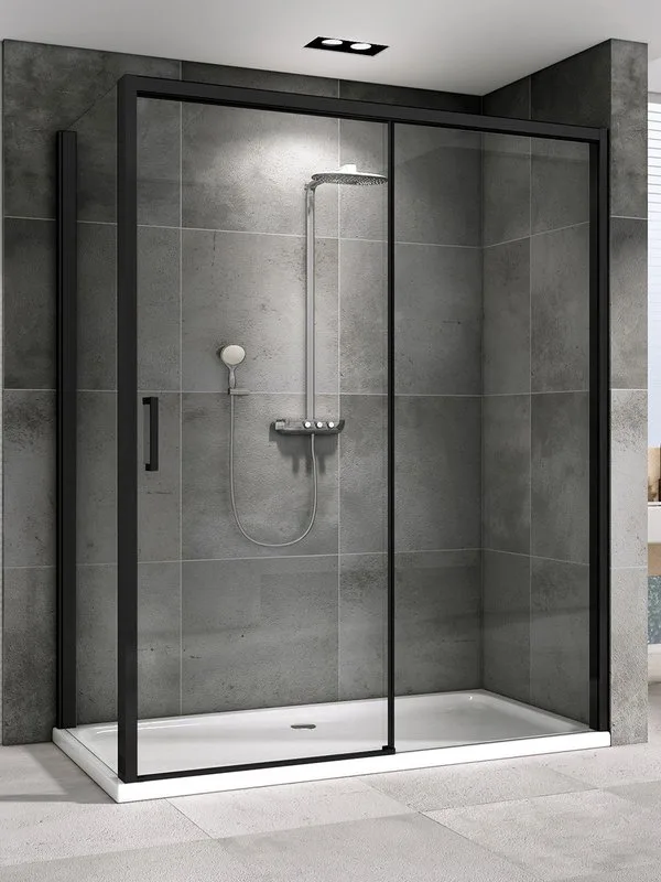 Душевой уголок Abber Komfort AG93120B-S102B 120х100 см, профиль черный, стекло прозрачное Sancos — официальный сайт