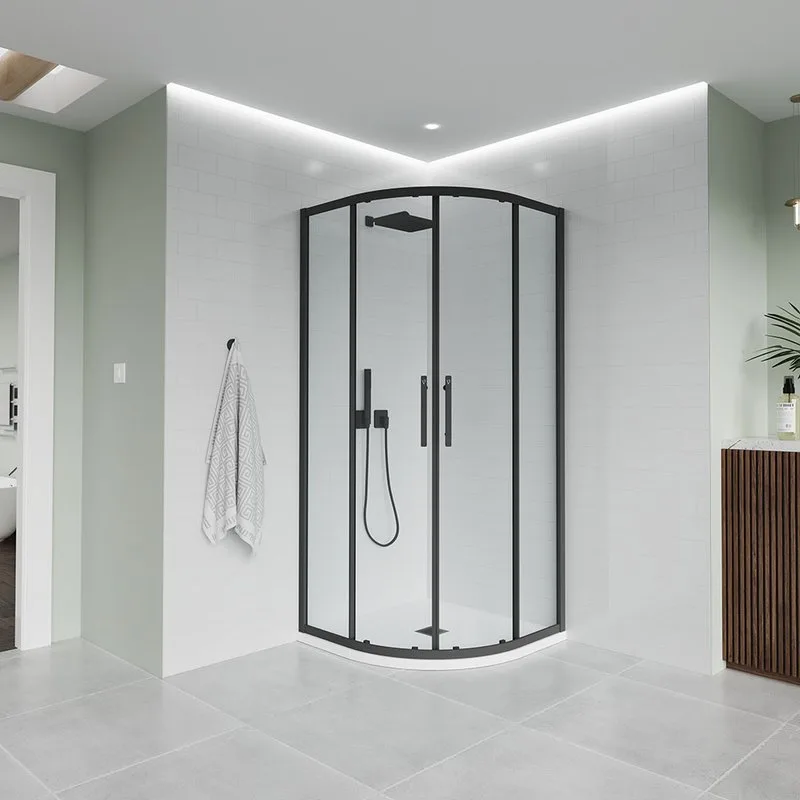 Душевой уголок Veconi Evo 200 B 80х80 см, профиль матовый черный, стекло прозрачное Sancos — официальный сайт