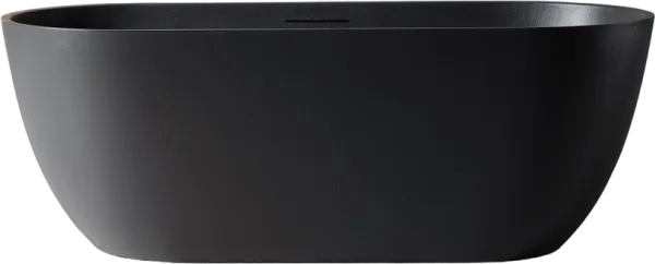 Ванна из искусственного камня Abber Frankfurt 170x75 см, отдельностоящая, черная, овальная, со сливо Sancos — Оригинал