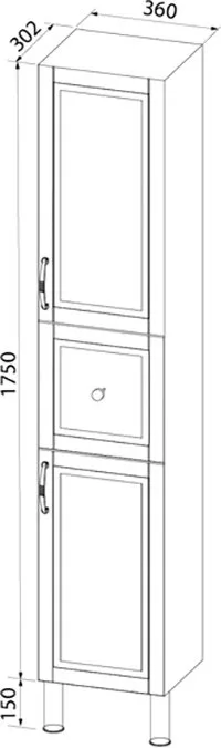 Шкаф-пенал для ванной IDDIS Oxford 36 синий Sancos — официальный сайт