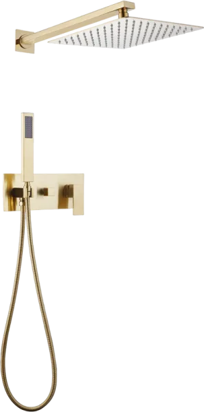 Душевой комплект Abber Daheim AF8218G, С ВНУТРЕННЕЙ ЧАСТЬЮ, золотой матовый Sancos — Оригинал