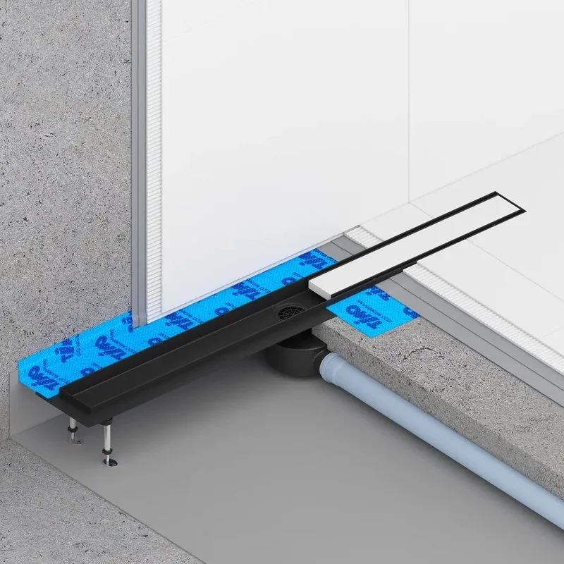 Душевой трап (лоток) Timo Drain Systems DS230209/03 900 двусторонняя панель plate под плитку, черный Sancos — официальный сайт