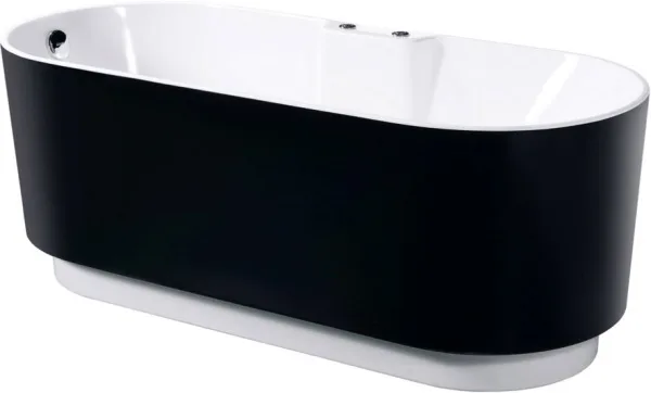 Акриловая ванна Orans BT-NL601- FTSI Black 175x75 см, отдельностоящая, черная матовая, овальная, с к Sancos — Оригинал
