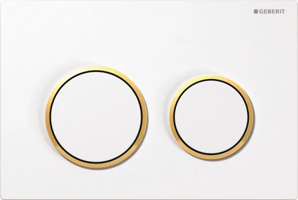 Кнопка смыва Geberit Omega 20 Omega 20 115.085.KK.1 белый/золото Sancos — Оригинал