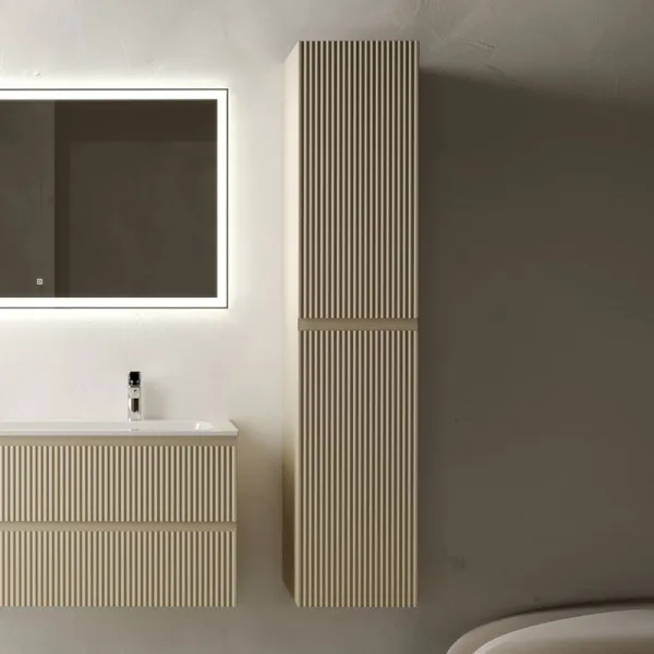 Шкаф-пенал для ванной Sancos Snob R 35 см, универсальный, Beige soft (капучино) Sancos — Оригинал
