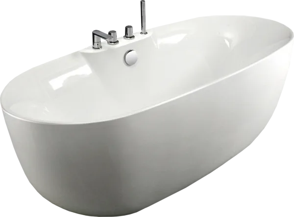 Акриловая ванна Esbano Rome SM 170x80 см, отдельностоящая, белая, овальная, со смесителем, со сливом Sancos — Оригинал