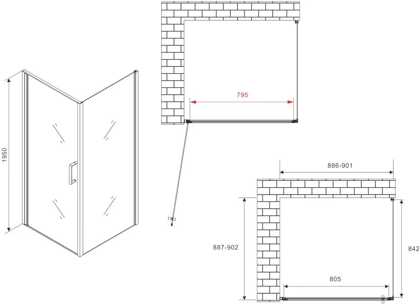 Душевой уголок Abber Sonnenstrand AG04090M-S90M 90x90, профиль хром, стекло матовое Sancos — официальный сайт