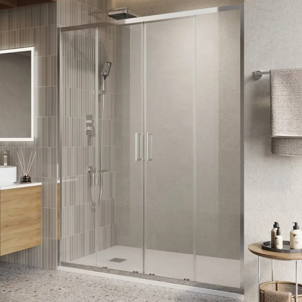 Душевая дверь в нишу BelBagno Luce BF-2-160-C-Cr профиль хром, стекло прозрачное Sancos — Оригинал