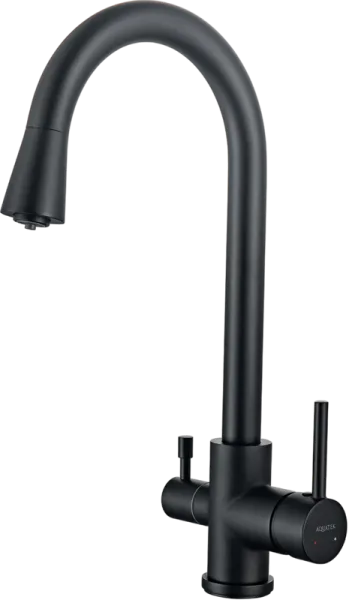 Смеситель для кухни AQUATEK AQ1085MB с краном для питьевой воды, матовый черный Sancos — Оригинал