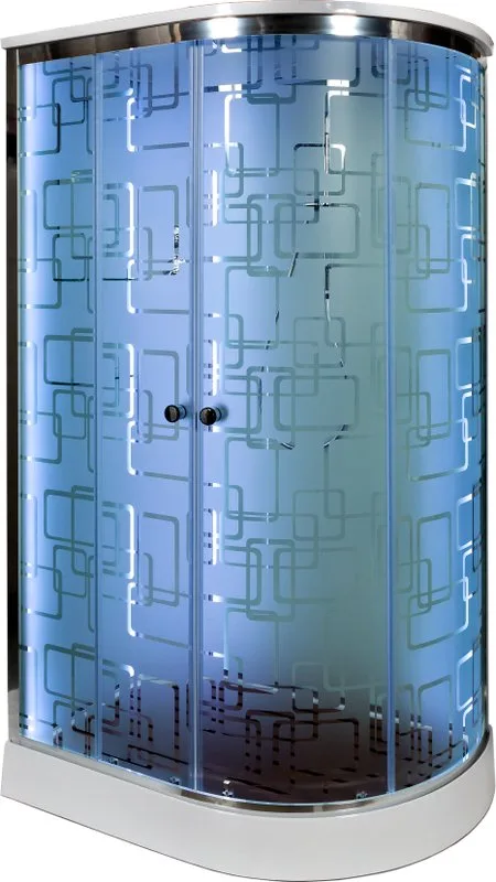 Душевая кабина DTO EM1511L 110х80, LED, профиль хром, стекло матовое с узором Sancos — официальный сайт
