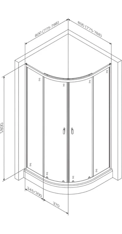 Душевой уголок AM.PM X-Joy Twin Slide W88G-205-080BT64 80x80, профиль черный Sancos — официальный сайт