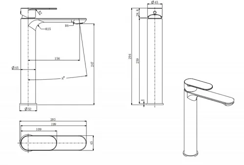 Смеситель для раковины Splendy Rest RE201294GK1BM черный матовый Sancos — официальный сайт