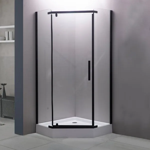 Душевой уголок Esbano ESR-7170B 100х100 см, профиль черный, стекло прозрачное Sancos — Оригинал
