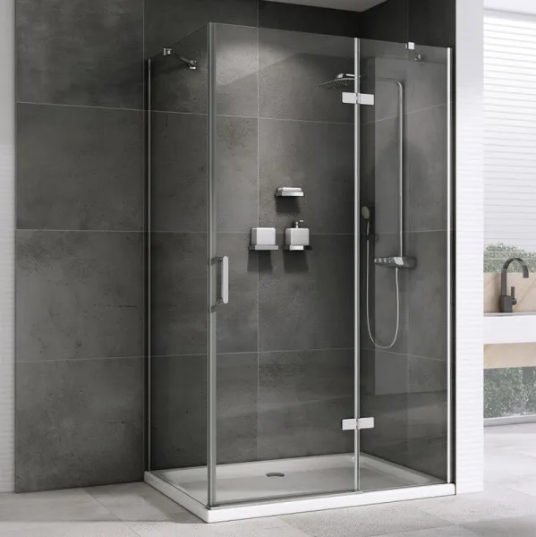 Душевой уголок Abber Zart AG08100-S91 100х90, профиль хром, стекло прозрачное Sancos — Оригинал