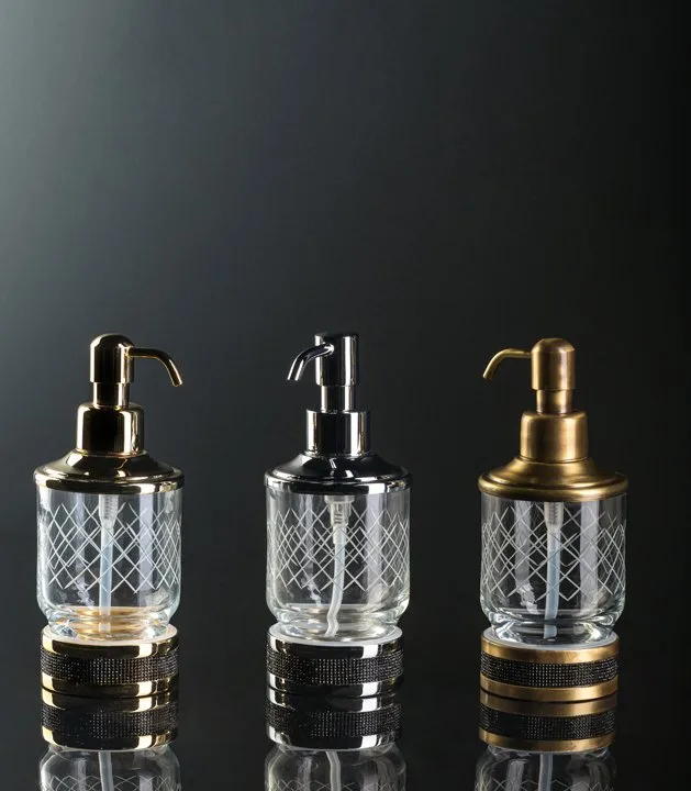 Дозатор Boheme Royal Cristal Black настольный, хром Sancos — официальный сайт