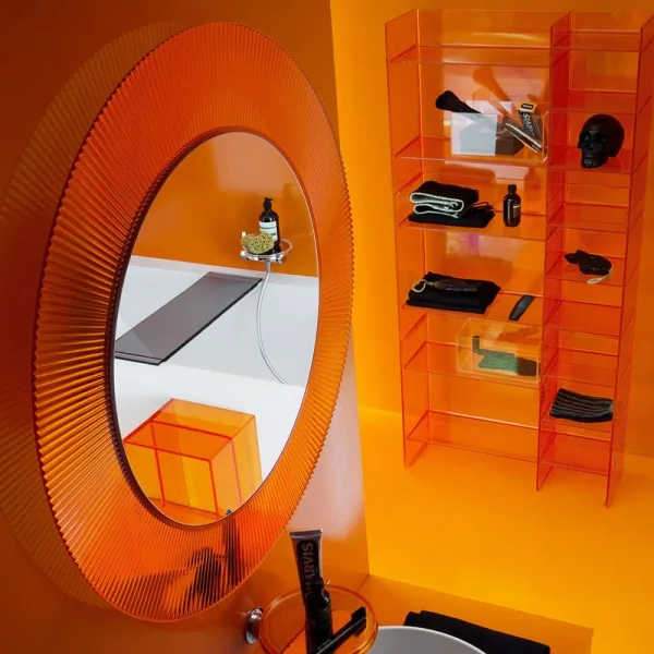 Зеркало круглое Laufen Kartell by Laufen 80 оранжевое Sancos — Оригинал