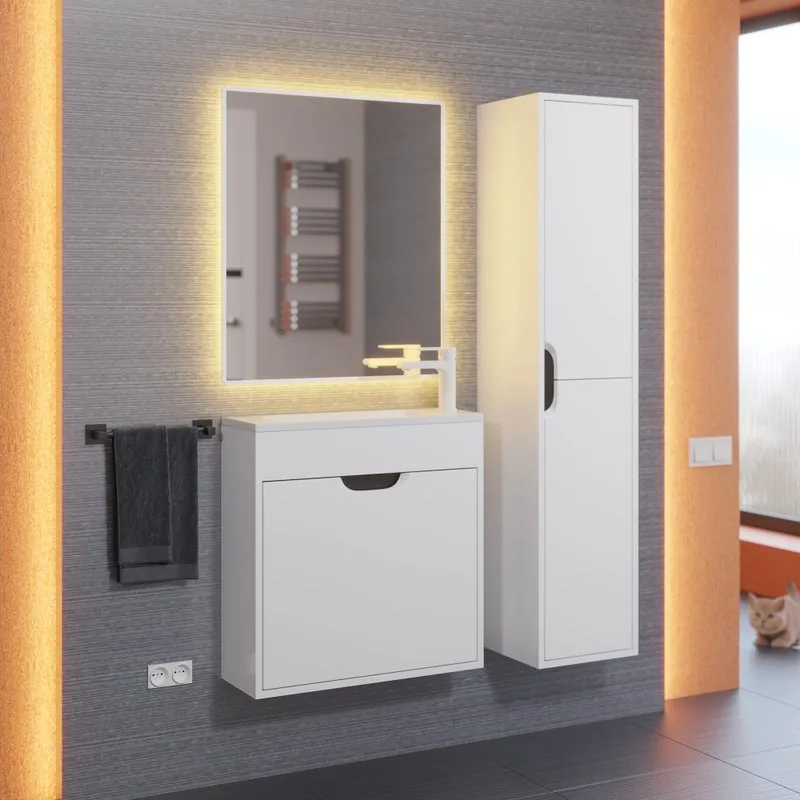 Шкаф-пенал для ванной Uperwood Modul 35 подвесной, матовый белый Sancos — официальный сайт