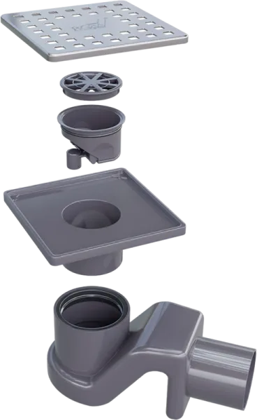 Душевой трап RGW Shower Drain SDR-14, 11х11 см, хром Sancos — Оригинал