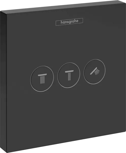 Переключатель потоков Hansgrohe ShowerSelect 15764670 на три потребителя, матовый черный Sancos — Оригинал