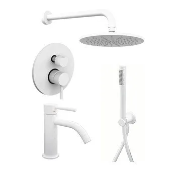 Комплект для ванной Paffoni Light KITLIG018BO071 С ВНУТРЕННЕЙ ЧАСТЬЮ, белый матовый Sancos — Оригинал