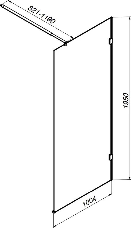 Душевая перегородка AM.PM X-Joy W94WI-100-F1-BTE 100x195, фурнитура черная, стекло прозрачное Sancos — официальный сайт