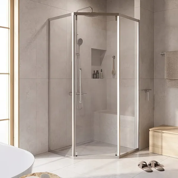 Душевой уголок Cezares Relax RELAX-304-P-1-100-C-CR 100x100, профиль глянцевый хром Sancos — Оригинал