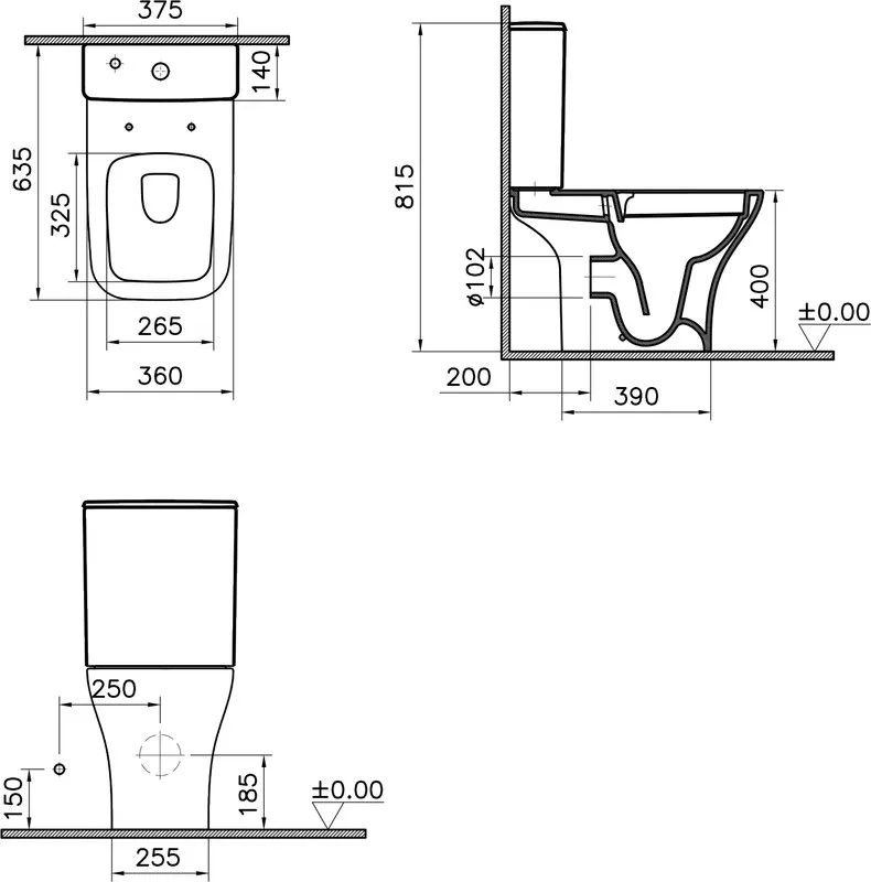 Унитаз-компакт напольный VitrA Polar 9843B003-7201 Sancos — официальный сайт
