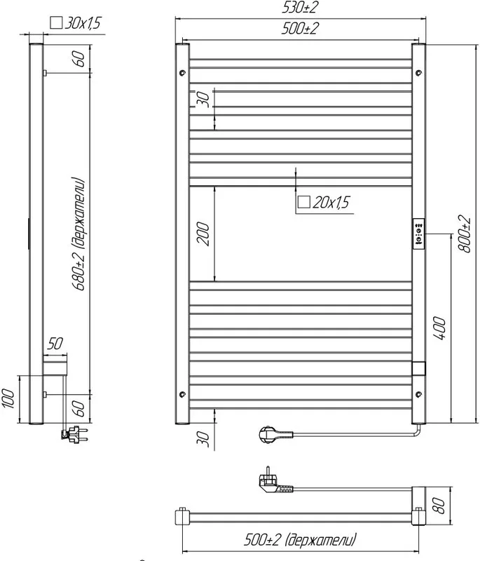 Полотенцесушитель электрический Indigo Attic LСLATCE80-50WMRt белый матовый Sancos — официальный сайт