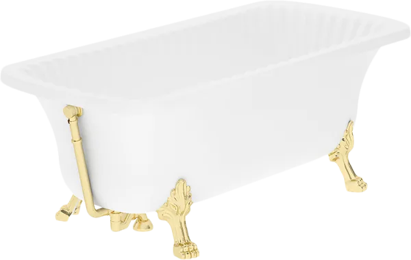 Ванна из искусственного камня Migliore Olivia 24393 175x80 см, левая, отдельностоящая, белая, с деко Sancos — Оригинал
