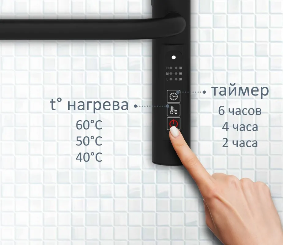 Полотенцесушитель электрический AQUATEK Пандора П10 50x90 черный муар Sancos — официальный сайт