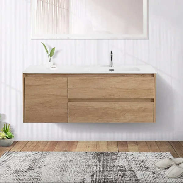 Тумба под раковину без столешницы BelBagno Kraft 120 R, 2 ящика, дверца, rovere nebrasca nature Sancos — Оригинал