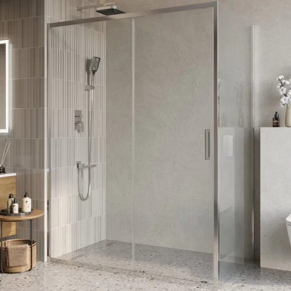 Душевой уголок BelBagno Luce AH-1-150/90-C-Cr профиль хром, стекло прозрачное Sancos — Оригинал