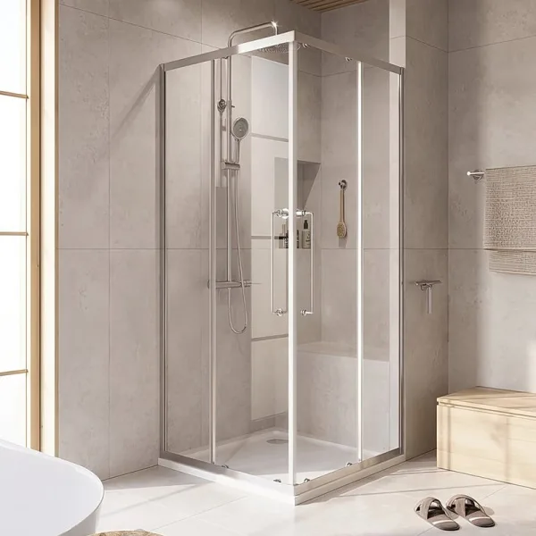Душевой уголок Cezares Relax RELAX-304-A-2-90-C-CR 90x90, профиль глянцевый хром Sancos — Оригинал