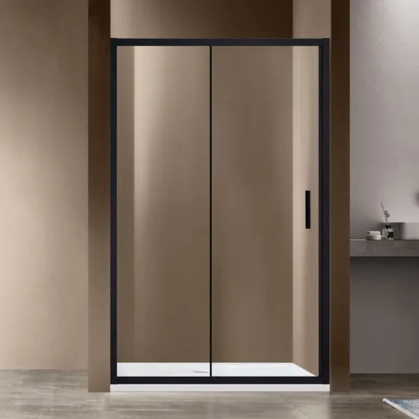Душевая дверь в нишу Vincea Garda VDS-1G150CLB 150 см, профиль черный, стекло прозрачное Sancos — Оригинал