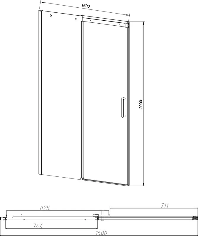 Душевая дверь в нишу Vincea Dice VDS-4D160CL 160 см, профиль хром Sancos — официальный сайт